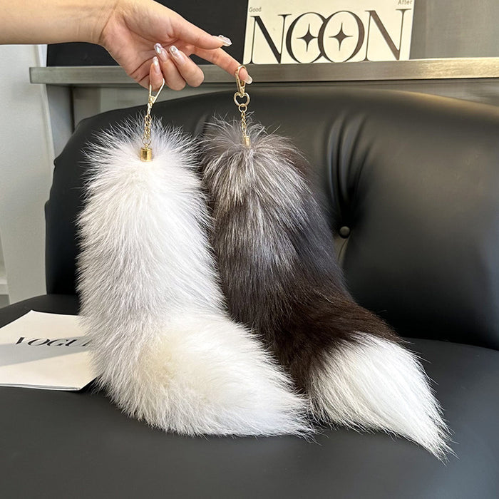 Wholesale Fox fur big tail f keychain