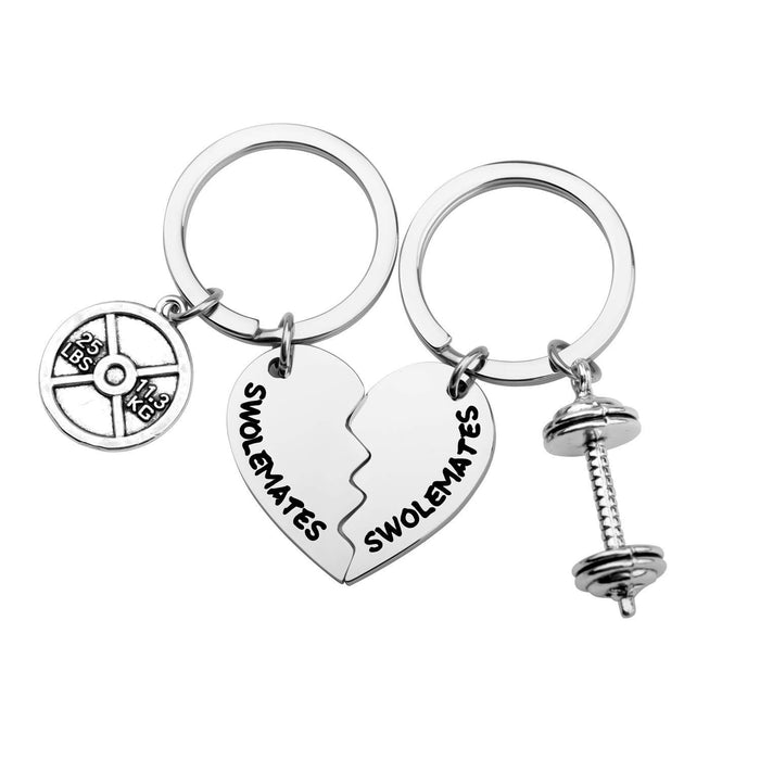 Wholesale Electroplated keychain pendant, heart-shaped hanging tag, stainless steel keychain