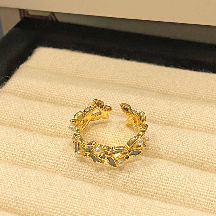 Wholesale Light Luxury Versatile Exquisite Drip Oil Ring Open Ring