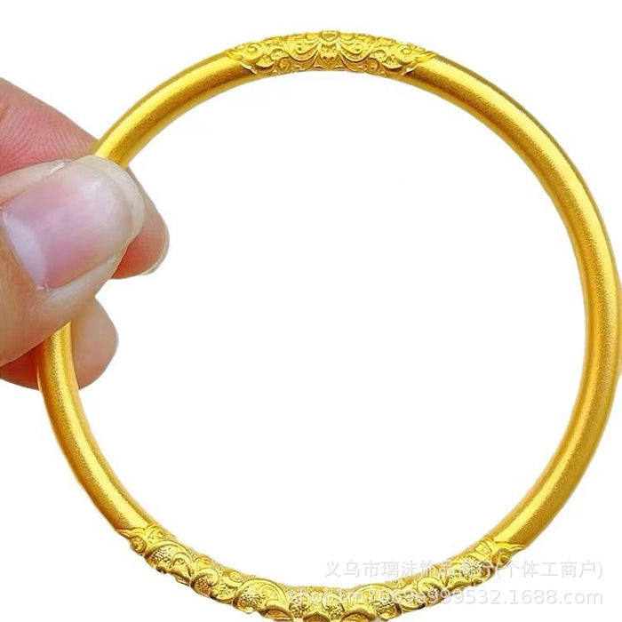 Wholesale Bauhinia Steamed rolls Grass Pattern Bracelet Women's Solid Bracelet