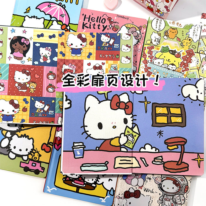 Wholesale 5pcs split mirror cat series color page hard cover cartoon  notebook hand account diary