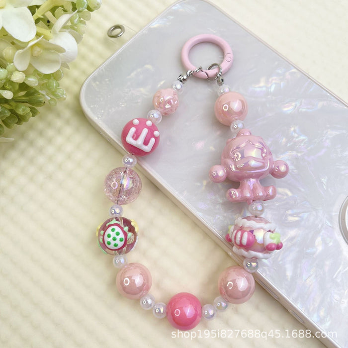 Wholesale Creative Cartoon Hand-painted Beads Mobile Phone Hanging Chain Bag Decorative Pendant DIY Accessories for Girlfriends