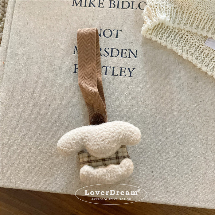 Wholesale Milk Tea Coffee Color Puppy Pendant Keychain Bag Pendant for Women