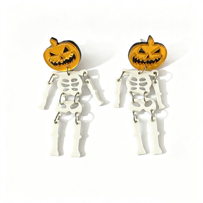 Wholesale  Pumpkin Skull Acrylic Earrings Women Fashion Accessory Boutique Gift