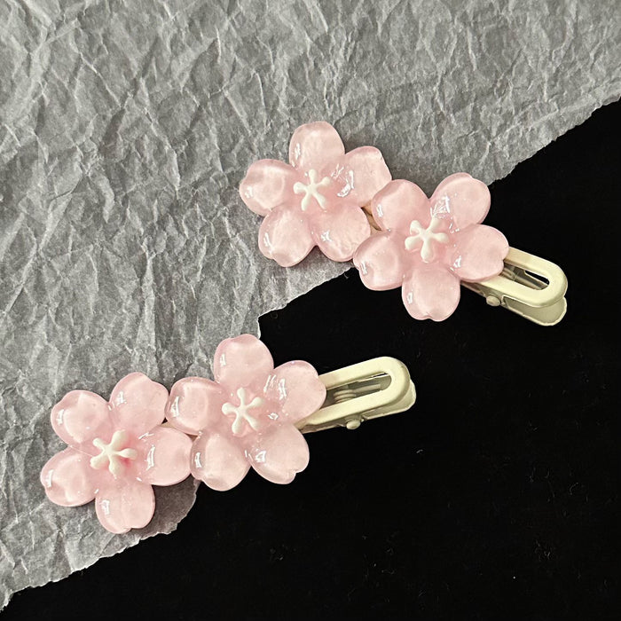 Wholesale Romantic pink cherry blossom hairpin high color value sweet high sense girl bangs side hairpin accessories hair accessories