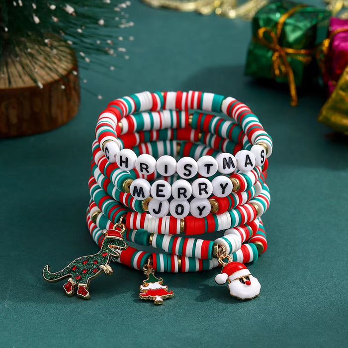 Wholesale Beaded Letter Combination Christmas Bracelet