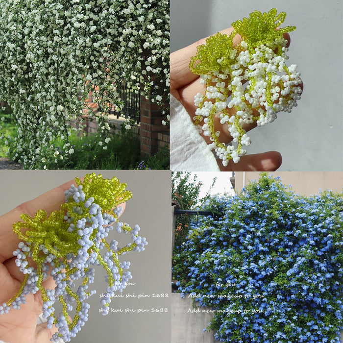 Wholesale Beaded Tassel Flower Sea Waterfall Earrings Women's Handmade Ear Clip