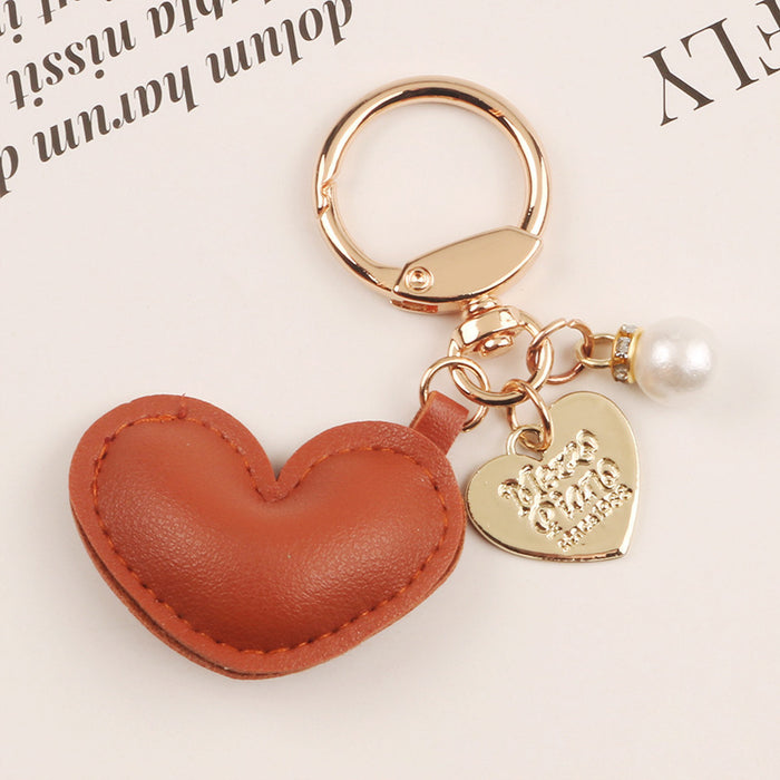 Wholesale Leather Heart Alloy Keychain JDC-KC-QianC003