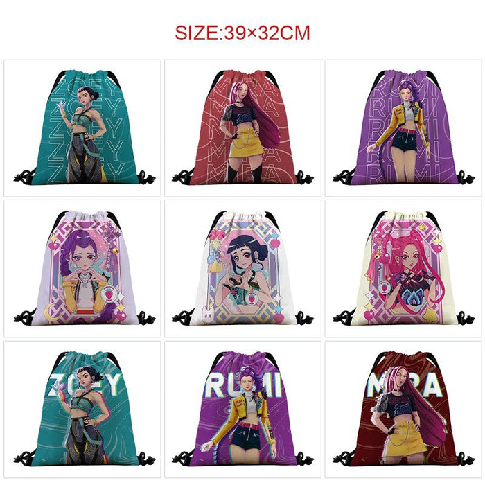 Wholesale Kpop drawstring storage bag with large capacity and full color design also functions as a shopping bag