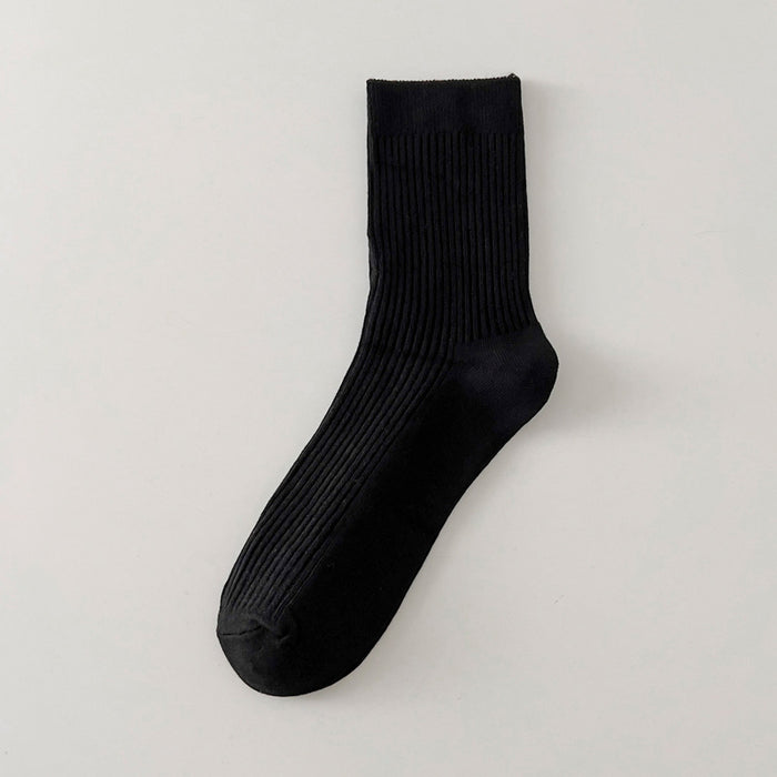 Wholesale Socks men's mid length socks solid color cotton socks men's classic sports socks long socks