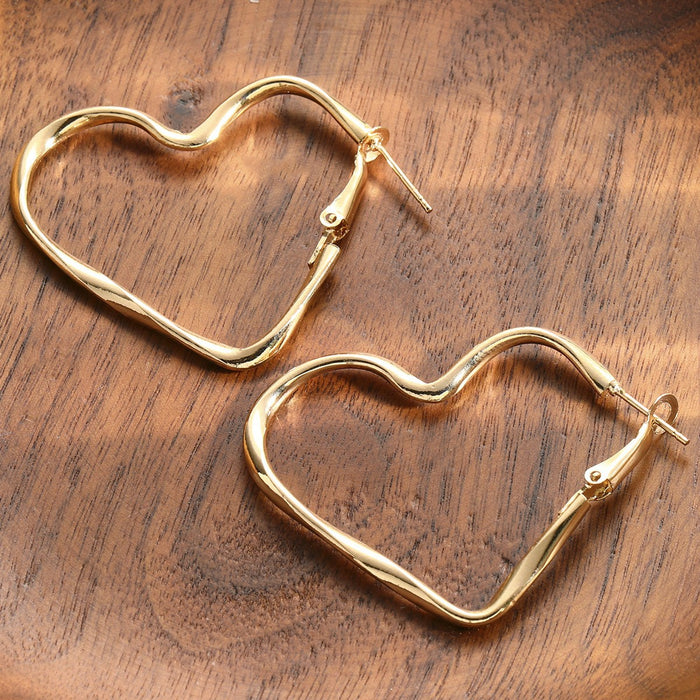 Wholesale Exaggerated hollow ear loops with geometric C-shaped ear clips