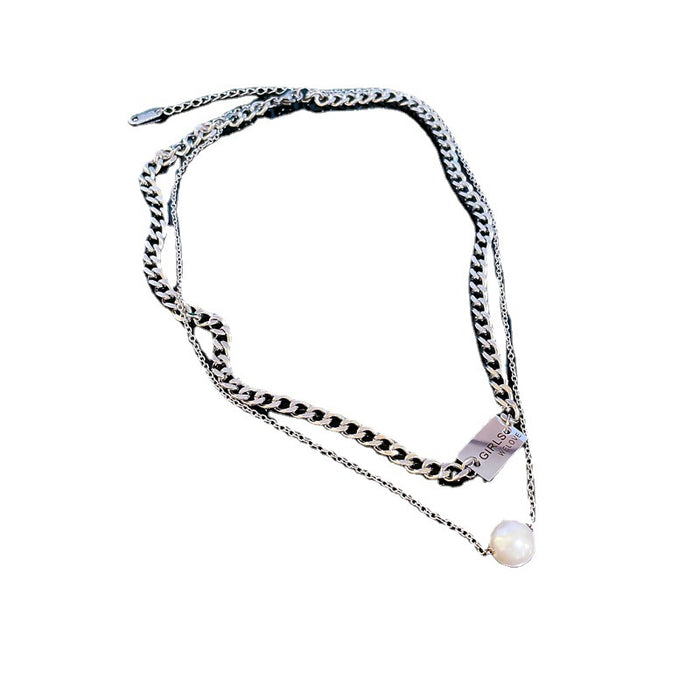 Wholesale Titanium Steel Gilded Necklaces and Collarbone Chains JDC-NE-LG005