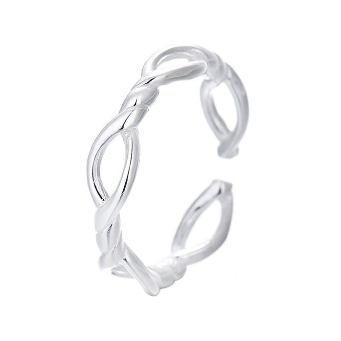 Wholesale Pure silver minimalist twisted wire ring with personalized design, circular ring, open ring, silver ring