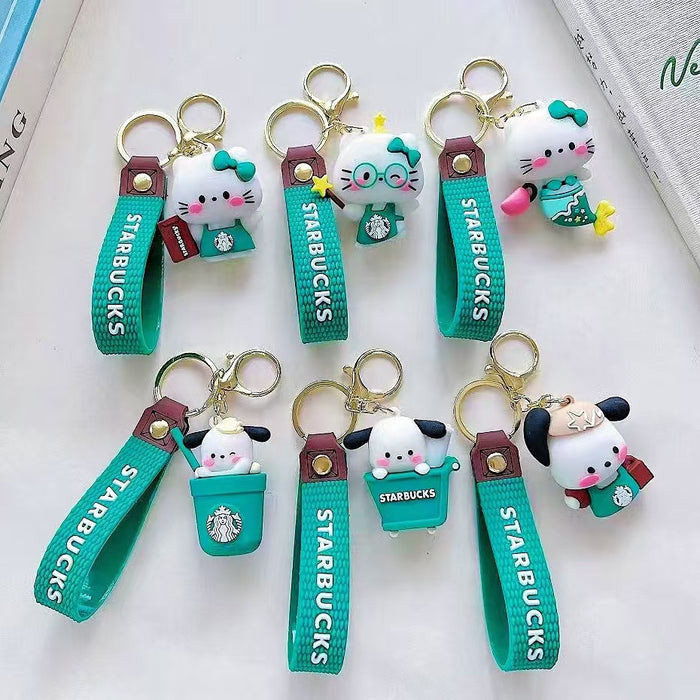 Wholesale  Milk Tea Cup Keychain Dress  School Bag Pendant Car Accessories Small Gift Batch