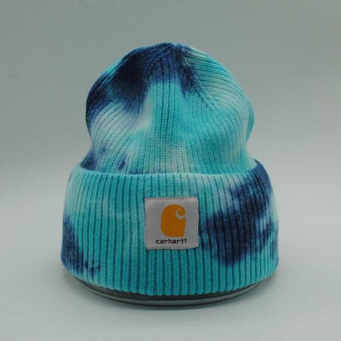 Wholesale Autumn and Winter Acrylic Mixed Color Tie-Dye Knitted Beanie JDC-FH-PeiN019