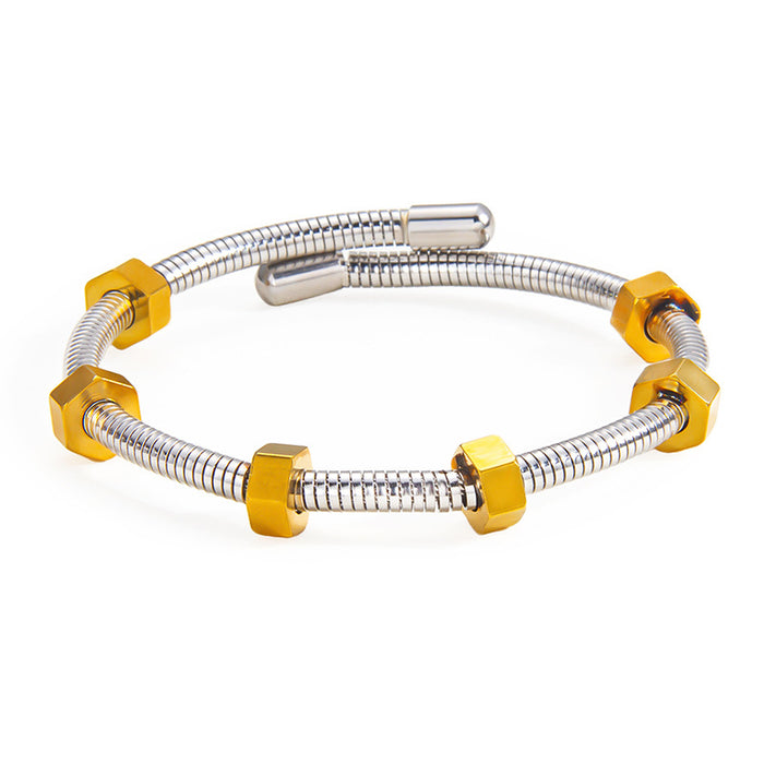 Wholesale steel wire rope gold bracelet