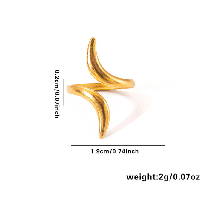 Wholesale Personalized hip-hop irregular Fried Dough Twists gold plated ring popular stainless steel geometric ring