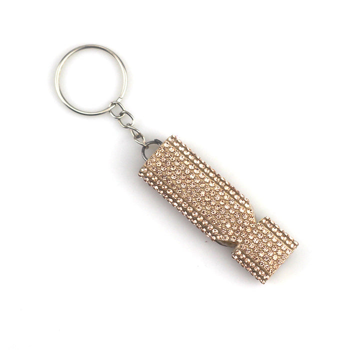 Wholesale Alloy Rhinestone Double-tube Whistle Keychain JDC-KC-TouMS089