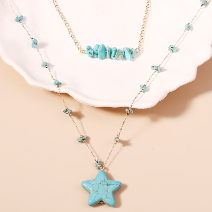 Wholesale Navy star pendant alloy necklace cross-border simple chain
