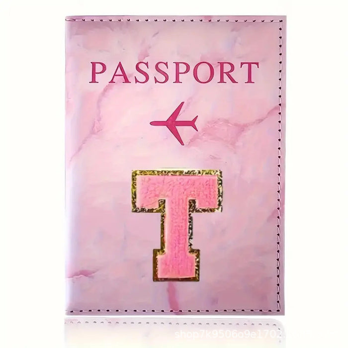 Wholesale Trendy Monogram Passport Cover Initial PU Leather Travel Wallet Unisex Boutique Card Holder