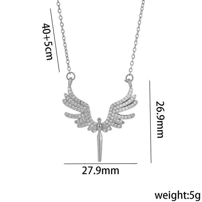 Wholesale Diamond angel wings Angel necklace
