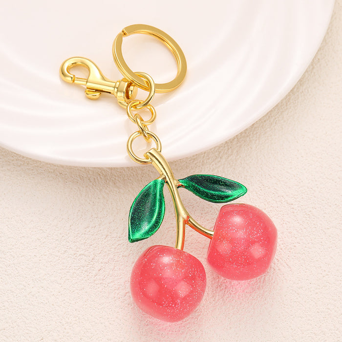 Wholesale Fruit Shaped Metal Keychain Decorative Bag Charm MOQ≥2