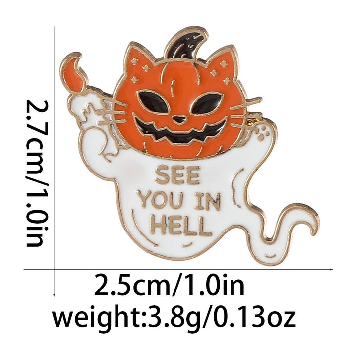 Wholesale Alloy Enamel Ghost Brooch Set Trendy Unisex Fashion Accessory