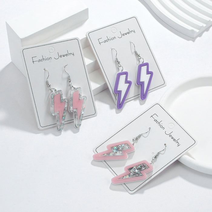 Wholesale Lightning Series Earrings Personalized Creative Sparkling Acrylic Earrings Jewelry