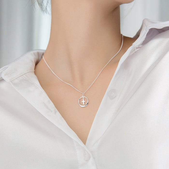 Wholesale Sterling Silver Cross Necklace Collarbone Chain