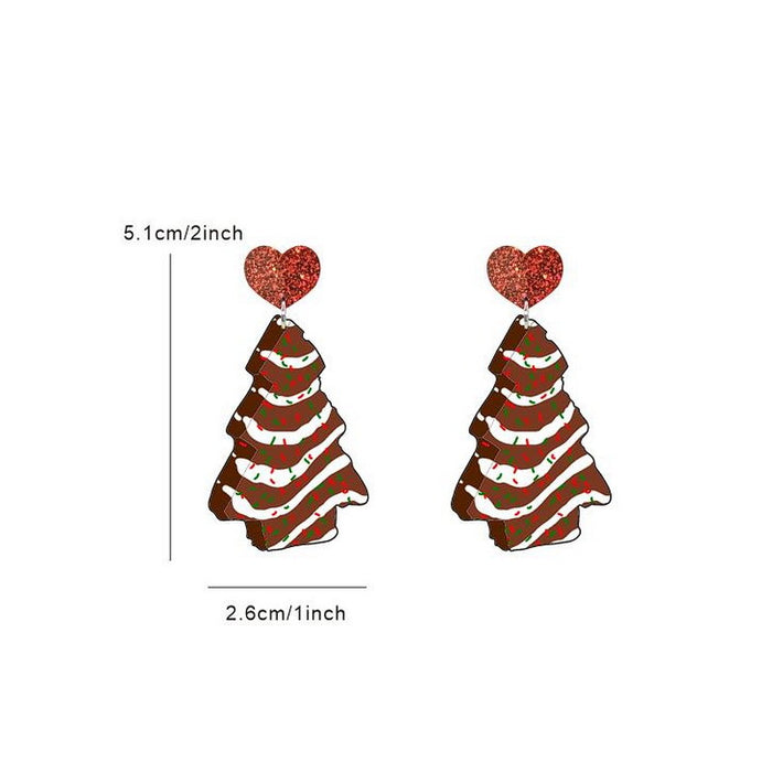 Wholesale Christmas Tree Rainbow Koala Dinosaur Cactus Gingerbread Man Acrylic Earrings JDC-ES-Qiany006