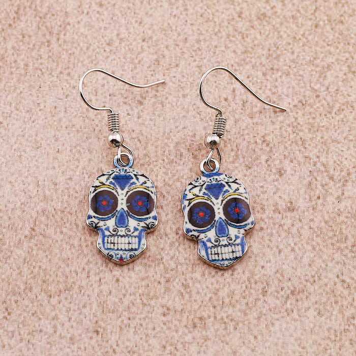 Wholesale Halloween Skull Alloy Earrings JDC-ES-Dagou005