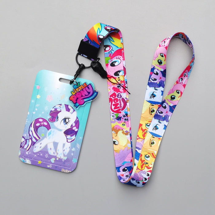 Wholesale Cartoon Pony Long Rope Lanyard Keychain ID Set  Pendant