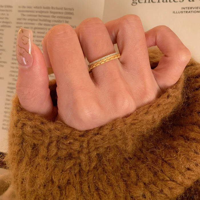 Wholesale Exquisite frosted ring with adjustable opening for niche, high-end, light luxury, versatile