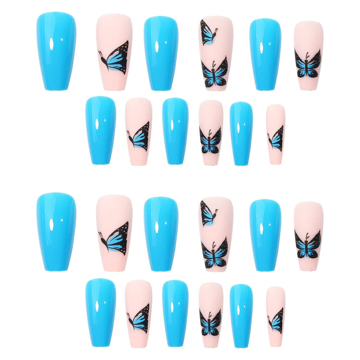 Wholesale Nail Stickers Plastic Nail Butterfly Wearable Nail  JDC-NS-oumei013