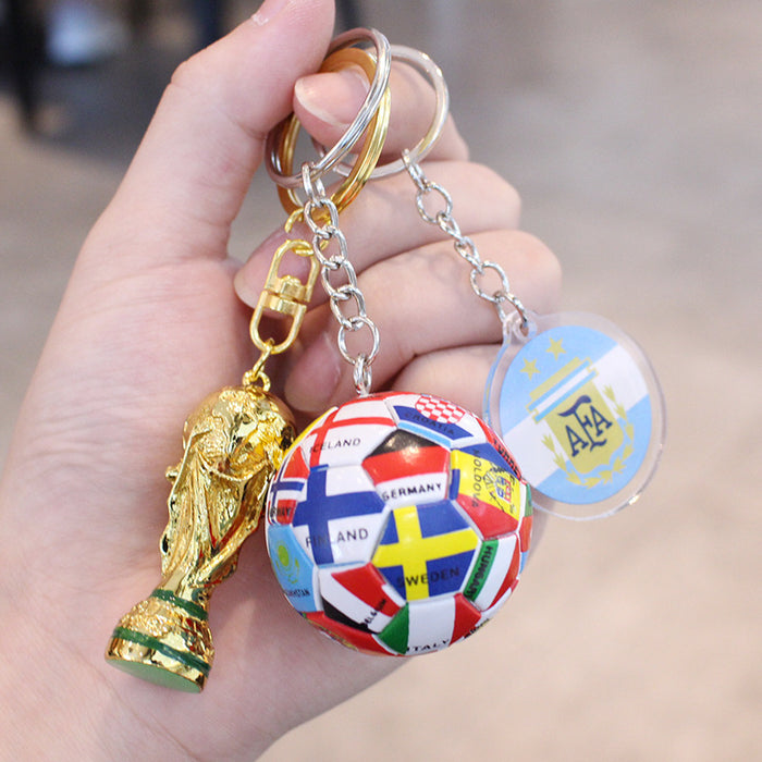 Wholesale Football Acrylic Car Keychain Pendant Gift for Fans