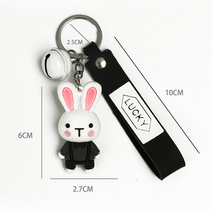 Wholesale Creative Soft Plastic Cartoon Doll Strap Rabbit Keychain JDC-KC-Aohong008