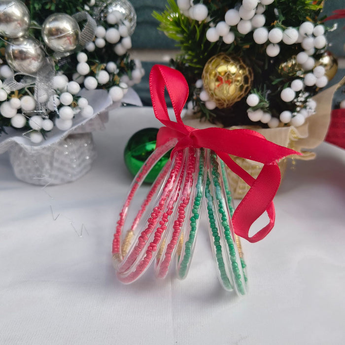 Wholesale 6-layer ribbon silicone tube Christmas bracelet