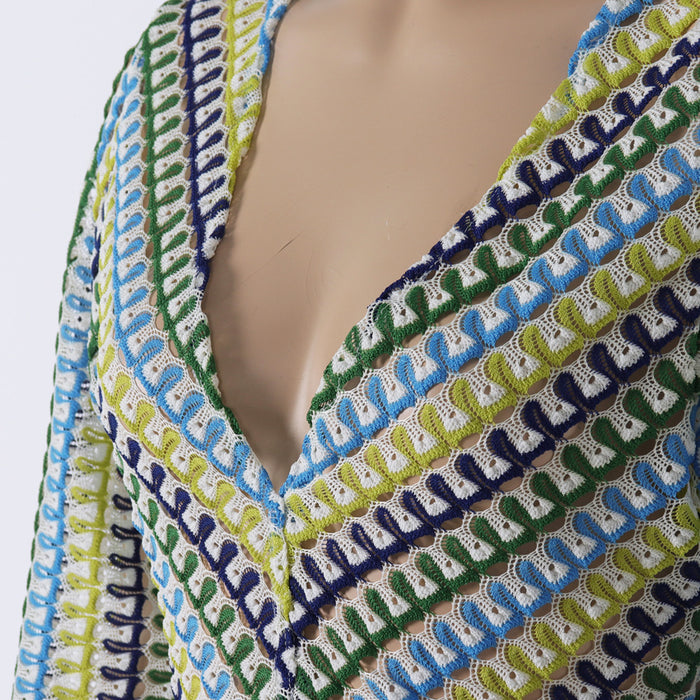 Wholesale Sexy short lace contrasting long sleeved jumpsuit short skirt beach swimsuit outfit