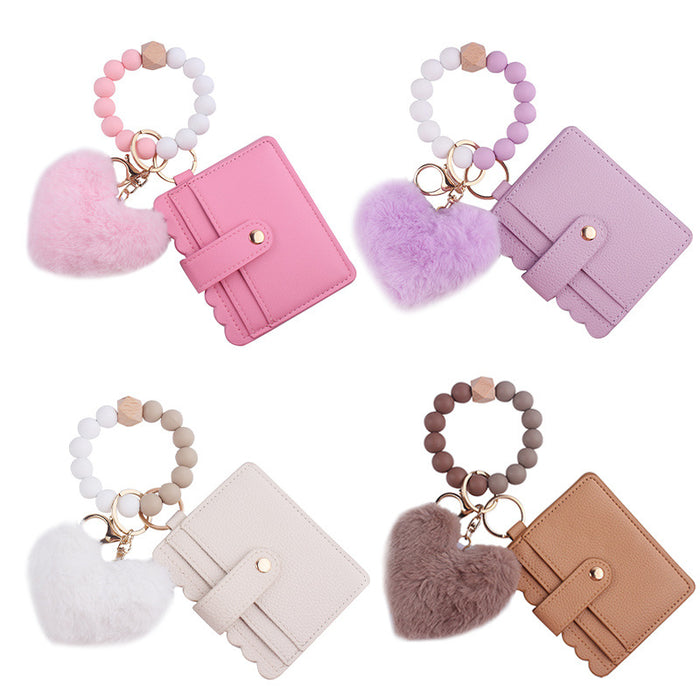 Wholesale  Cartoon Plush Love Card Bag Jewelry