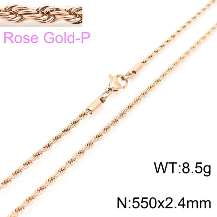 Wholesale Trendy Twist Chain Necklace Titanium Steel Jewelry