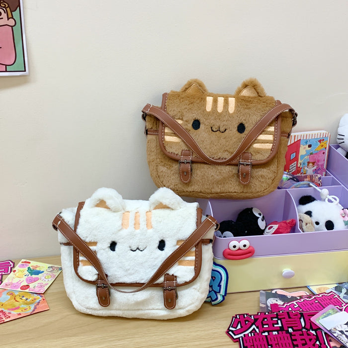 Wholesale Cat Plush Small Bag Shoulder Bag Cartoon Plush Doll Handbag Women's Bag