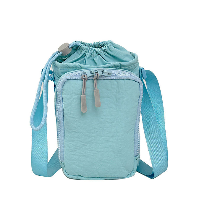 Wholesale 2025 New Outdoor Travel Water Bottle Bag with Mobile Phone Bag Cross-Body Bag for Men and Women Casual Sports Satchel Drawstring Small Bag