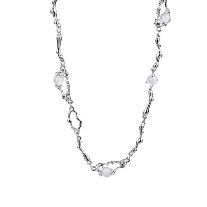 Wholesale Irregular Brooch Moonstone ing Necklace Clavicle Chain