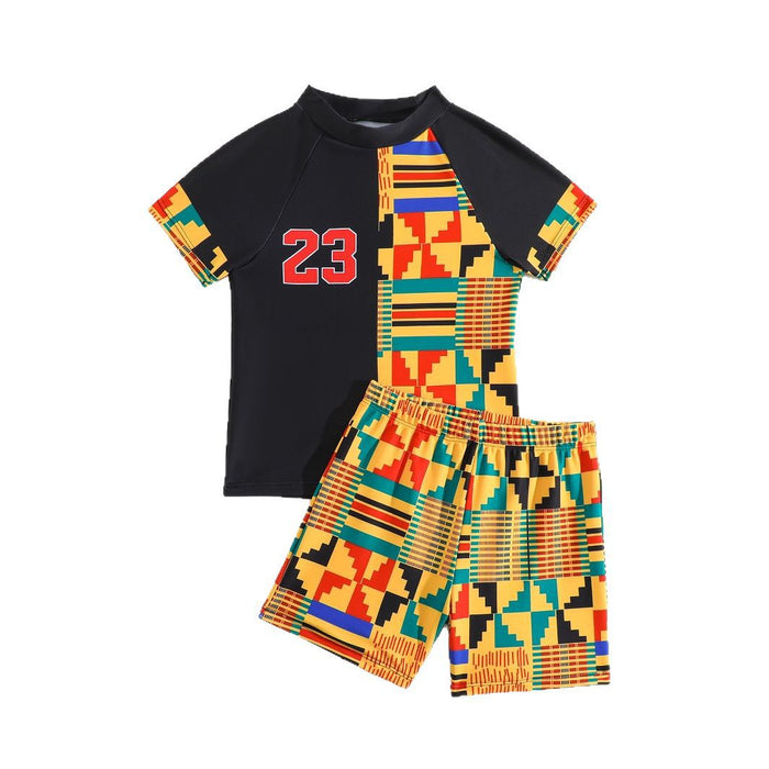 Wholesale Splicing color blocking set 2-piece set