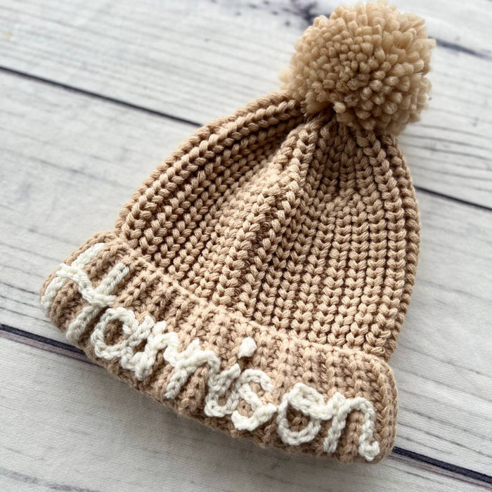 Wholesale Cotton Personalized Hand Embroidery Craft Baby Knitted Fashionhat JDC-FH-Yunj001