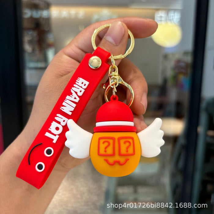 Wholesale 2pcs PVC Brain Teaser Game Keychain Pendant Trendy Bag Charm