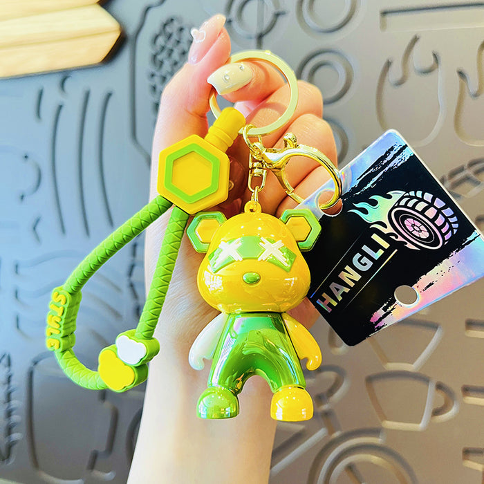 Wholesale Creative Colorful Plated Keychain Cartoon Bag Pendant