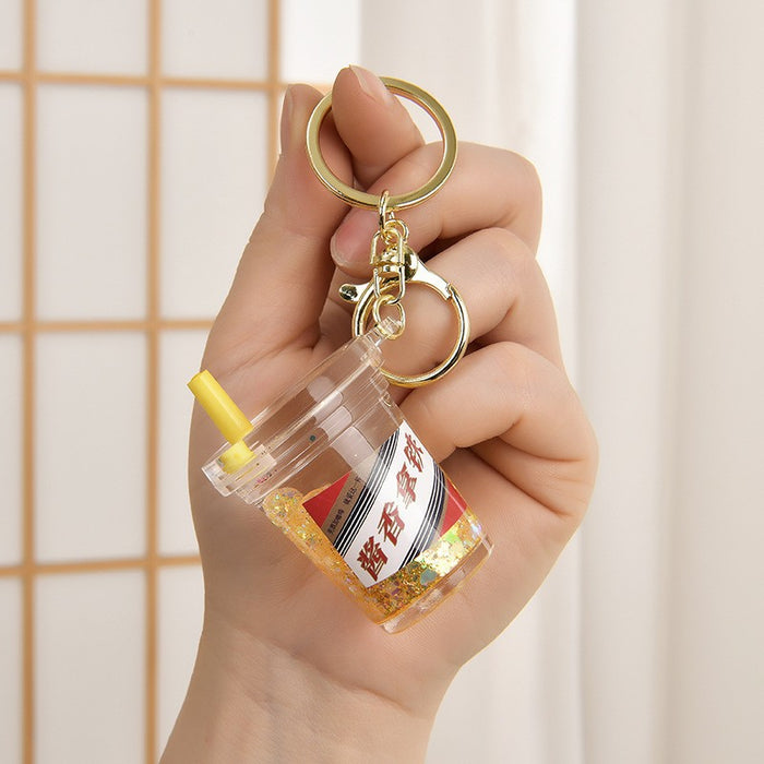 Wholesale Acrylic oil-filled pendant,  glow-in-the-dark iceberg cup keychain
