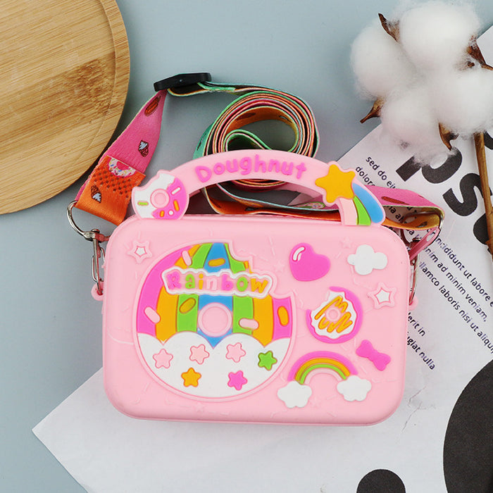 Wholesale Cute Silicone Crossbody Bag Cartoon Design Macaron Color Coin Purse MOQ≥10