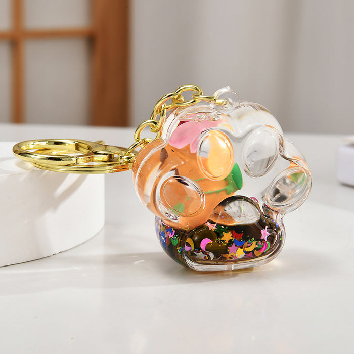 Wholesale Keychain backpack pendant floating liquid backpack ornament